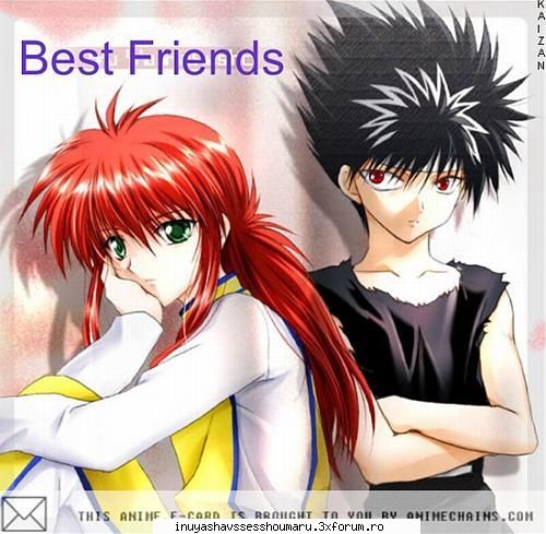 Kurama vs Hiei - eu zic ca Kurama e mai puternic decat hiei si mai - Yu Yu Hakusho